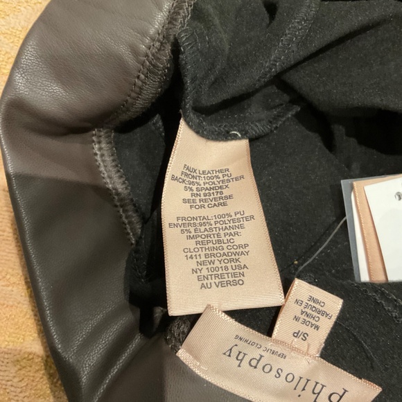 New! philosophy Java bean faux leather pants - Picture 4 of 5